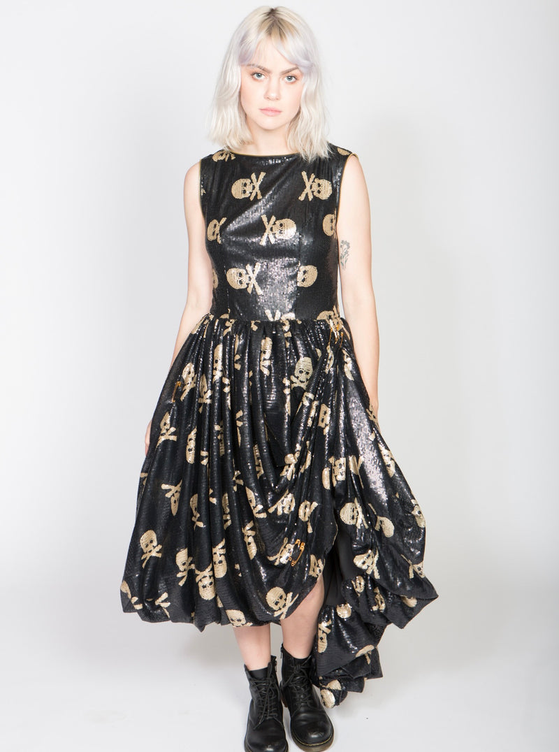 Any Old Iron Sequin Jolly Rodgered Skull Dress