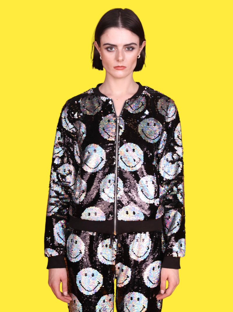 Chaqueta bomber iridiscente Any Old Iron x Smiley