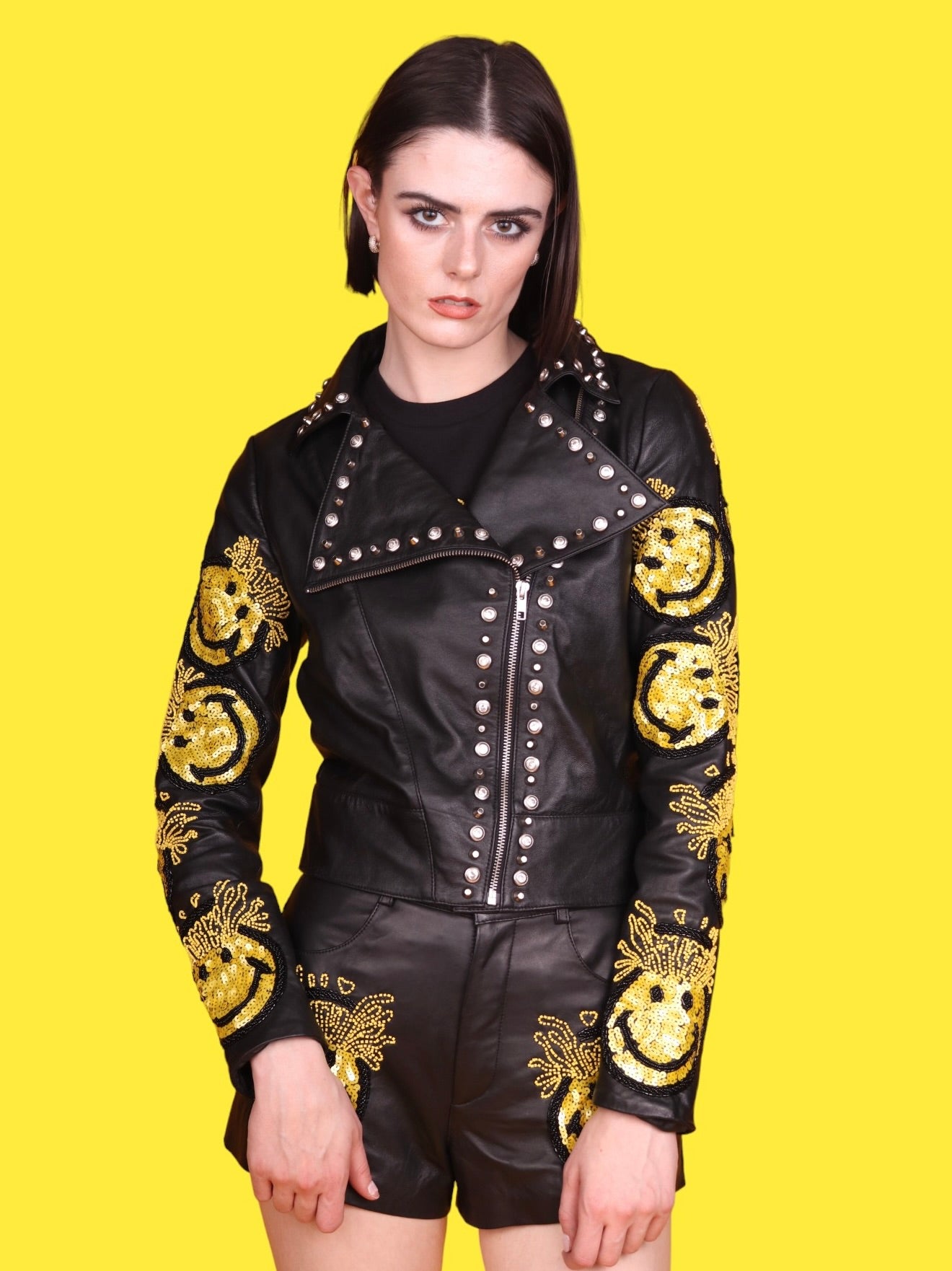 Any Old Iron x Smiley Mind Blown Leather Moto