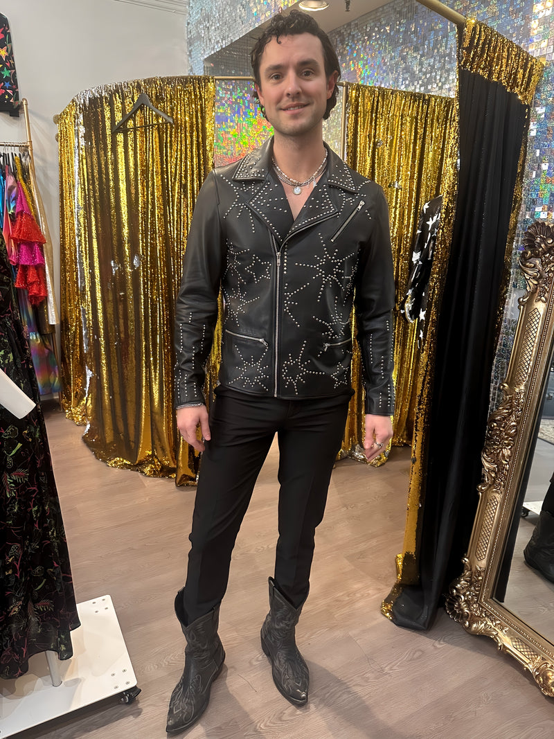Any Old Iron Men's Starburst Leather Jacket