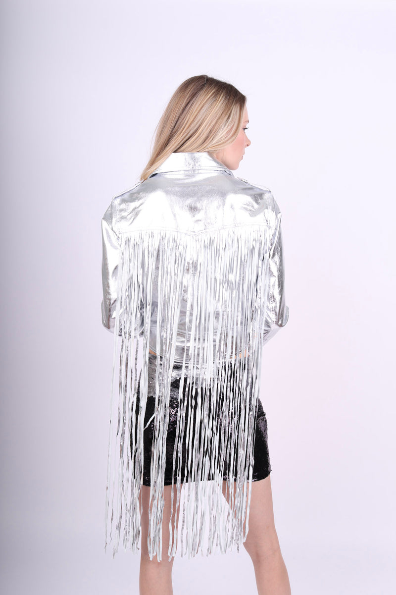 Any Old Iron Super Silver Fringe Moto Jacket