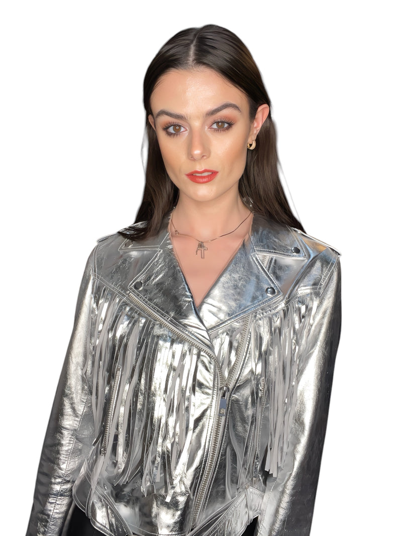 Any Old Iron Super Silver Fringe Moto Jacket