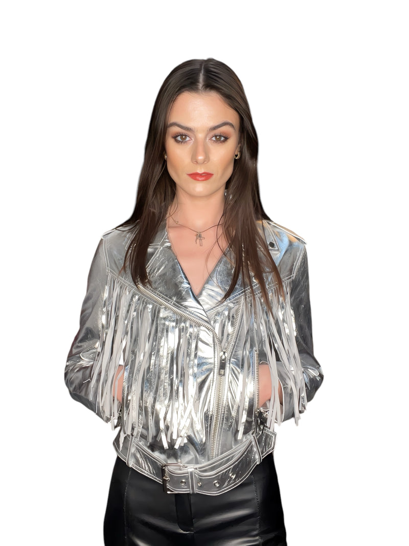 Any Old Iron Super Silver Fringe Moto Jacket