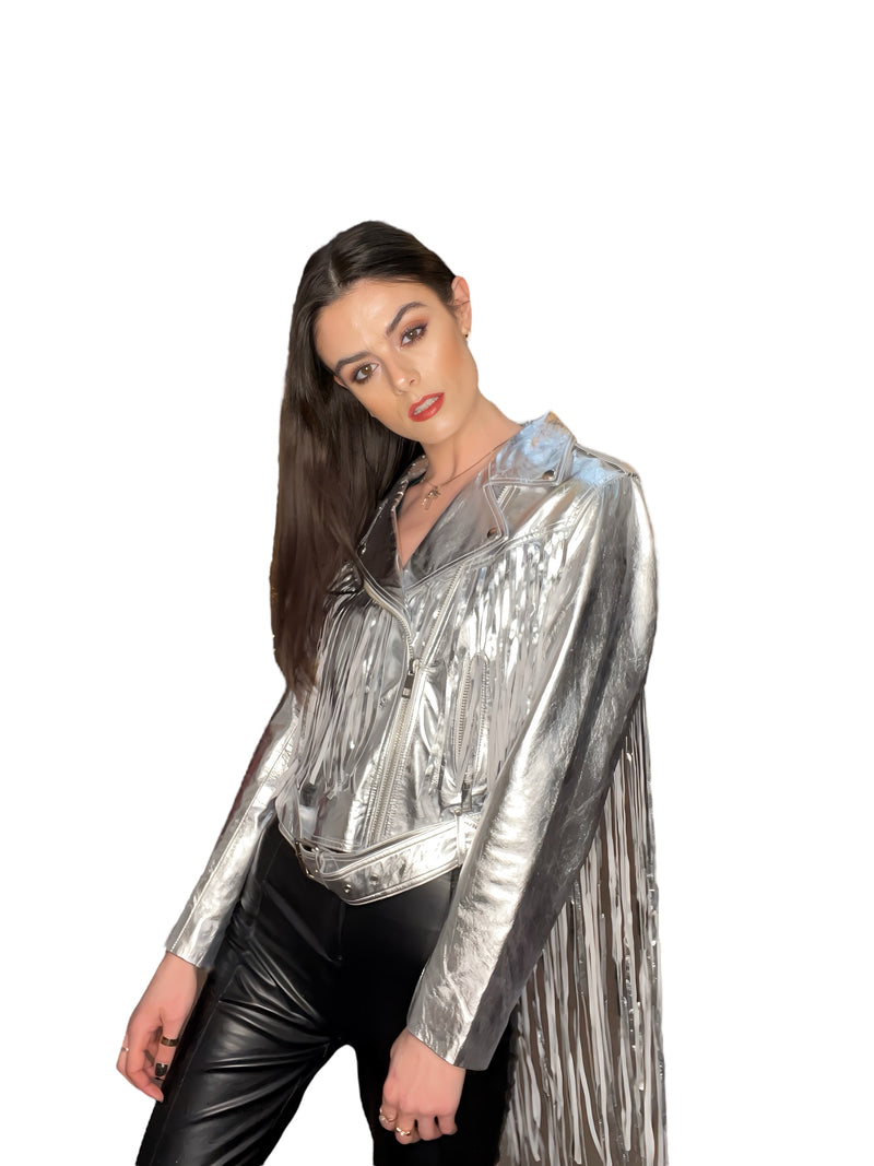 Any Old Iron Super Silver Fringe Moto Jacket