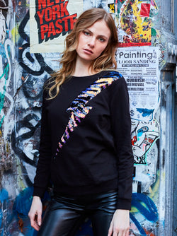 Any Old Iron Zebra Stripe Lightning Sweatshirt