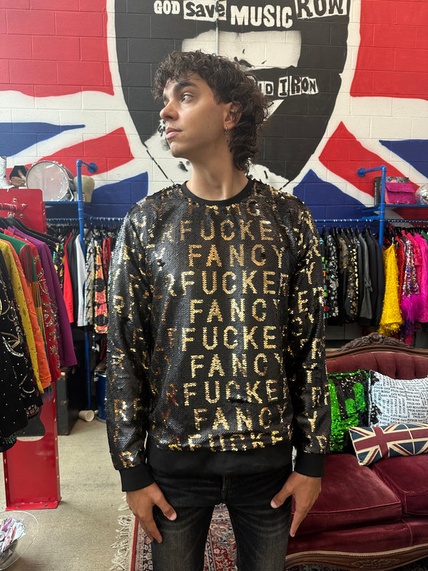 Any Old Iron Men's Sequin Fancy Fucker Sweatshirt