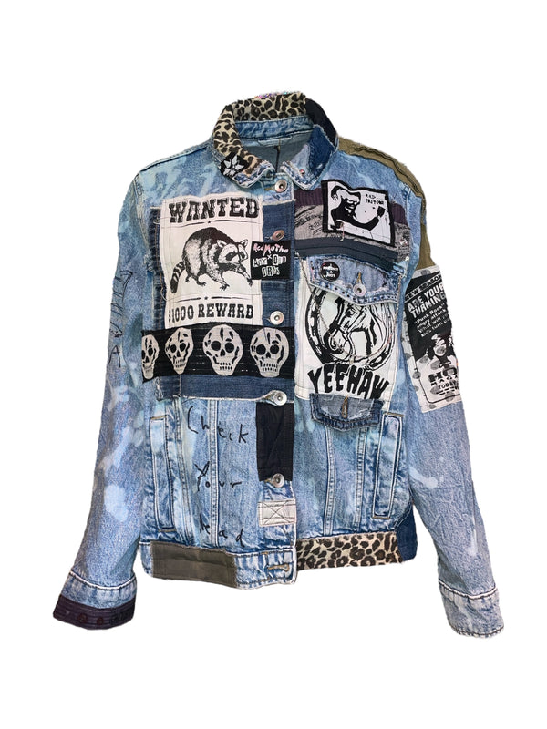 Any Old Iron X Red Mutha Check Yourself Denim Jacket
