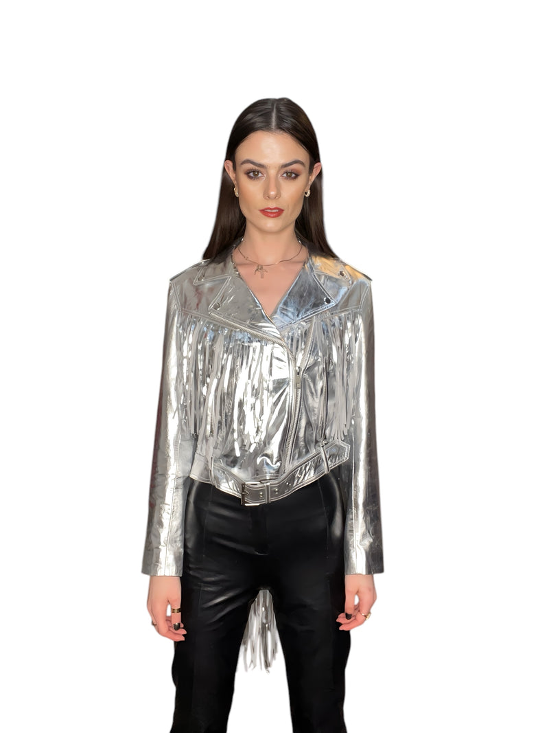 Any Old Iron Super Silver Fringe Moto Jacket
