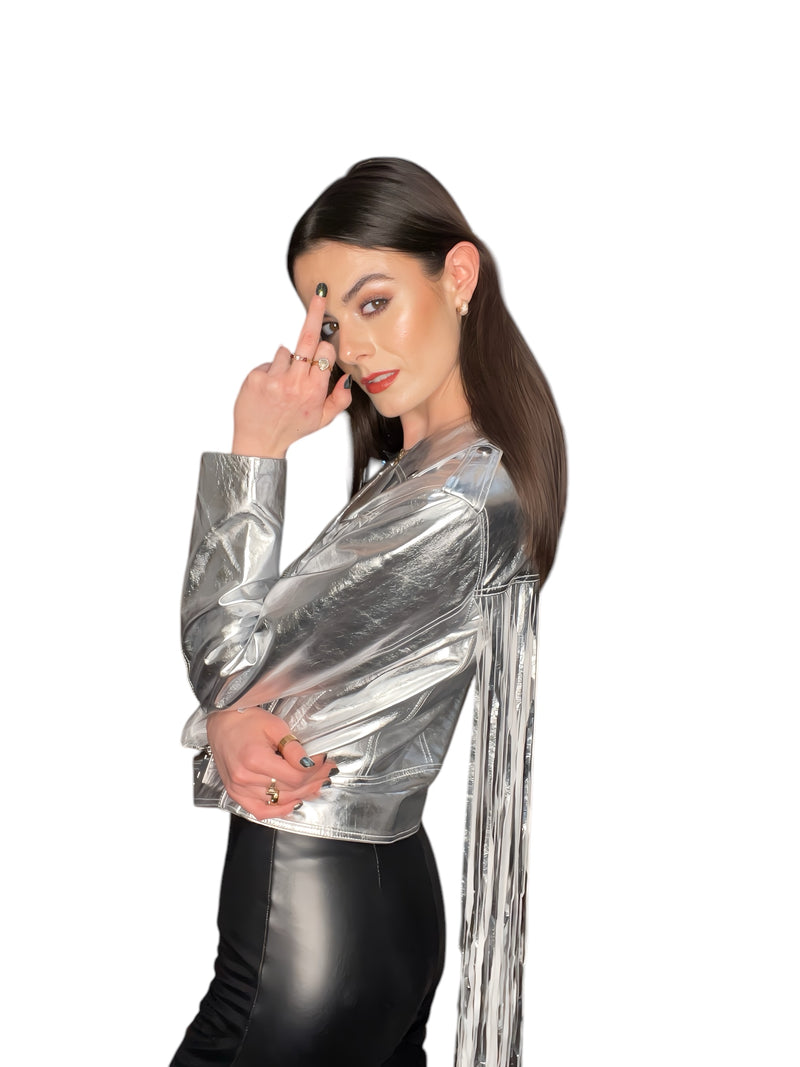 Any Old Iron Super Silver Fringe Moto Jacket
