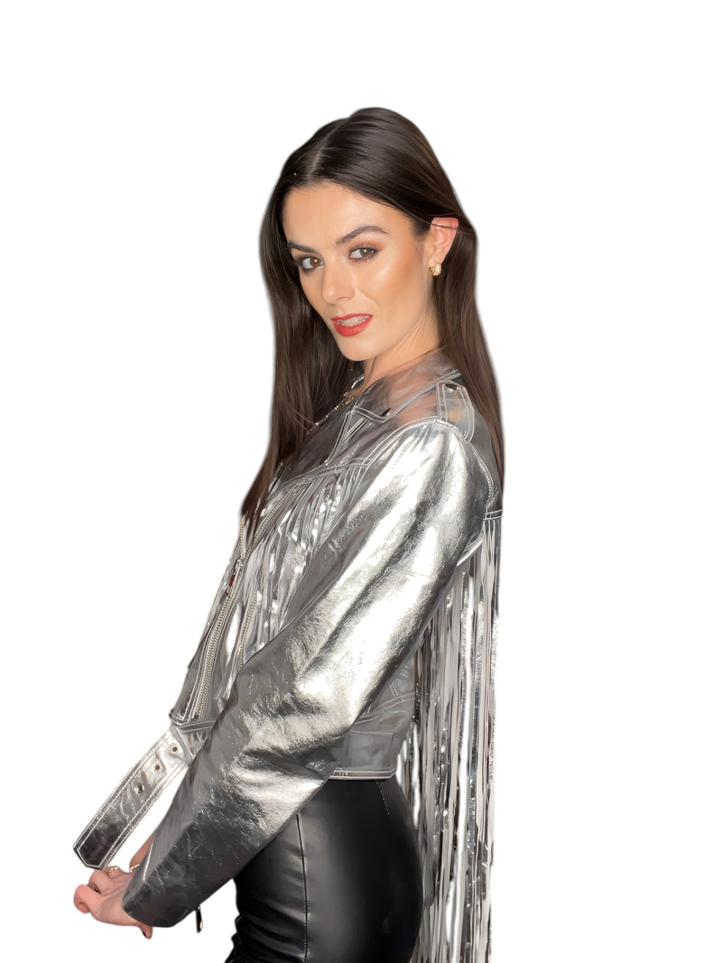 Any Old Iron Super Silver Fringe Moto Jacket
