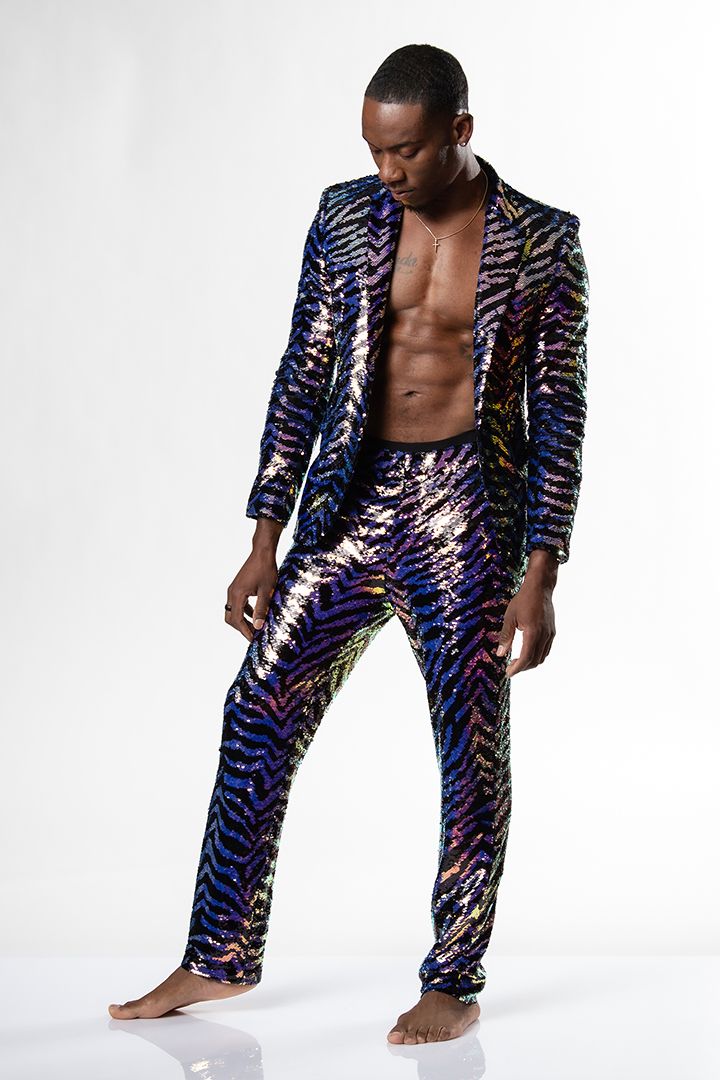 Any Old Iron Oil Slick Zebra Mens Suit