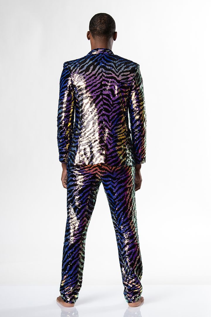 Any Old Iron Oil Slick Zebra Mens Suit