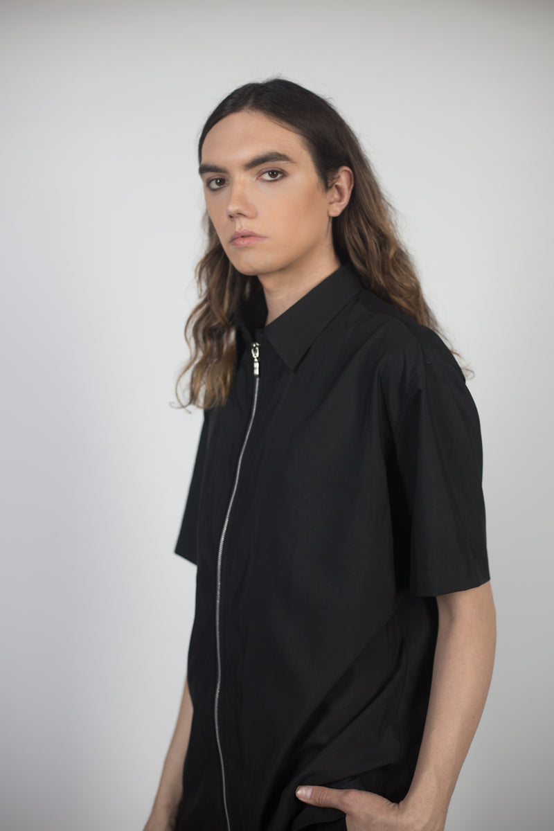 Any Old Iron Zip Up Collared Shirt Any Old Iron Zip Up Collared Shirt