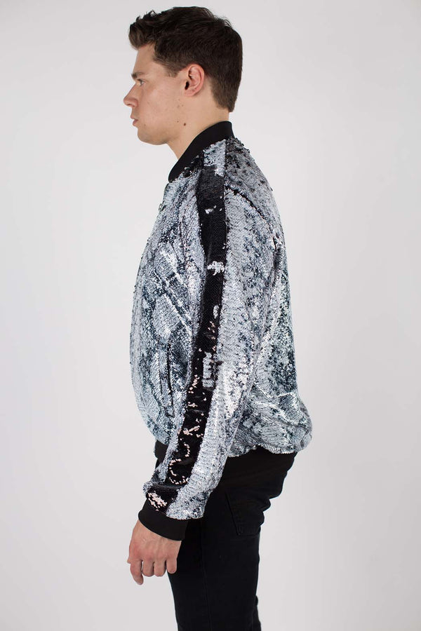 Any Old Iron Men's Whitesnake Sequin Bomber Jacket