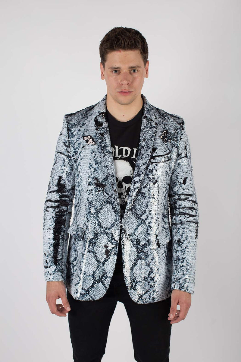 Any Old Iron Whitesnake Mens Sequin Jacket