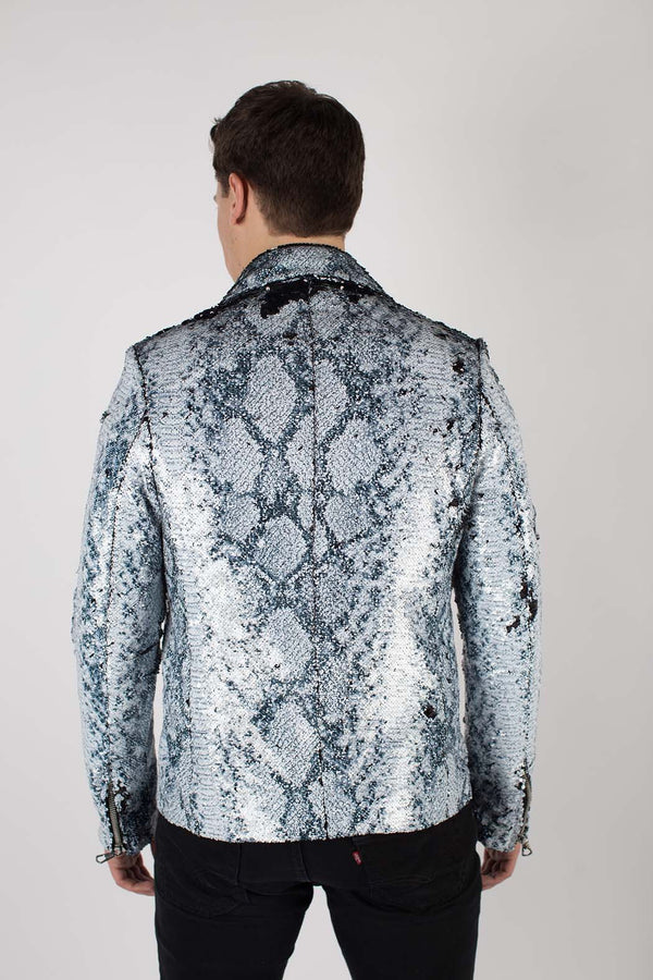 Any Old Iron Men's Whitesnake Sequin Moto Jacket