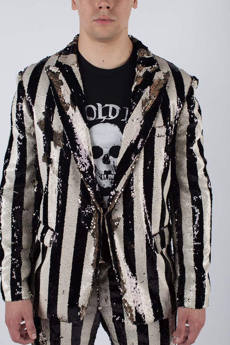 Any Old Iron Men's Stripped Sequin Suit