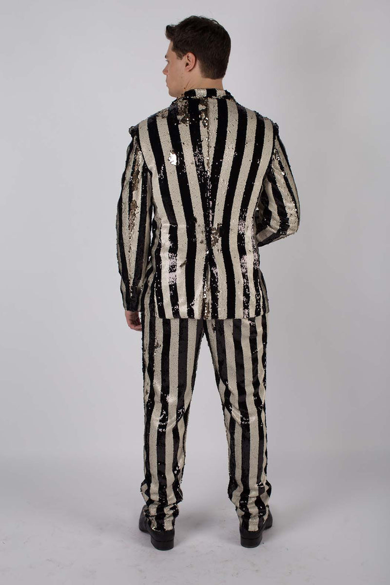 Any Old Iron Men's Stripped Sequin Suit