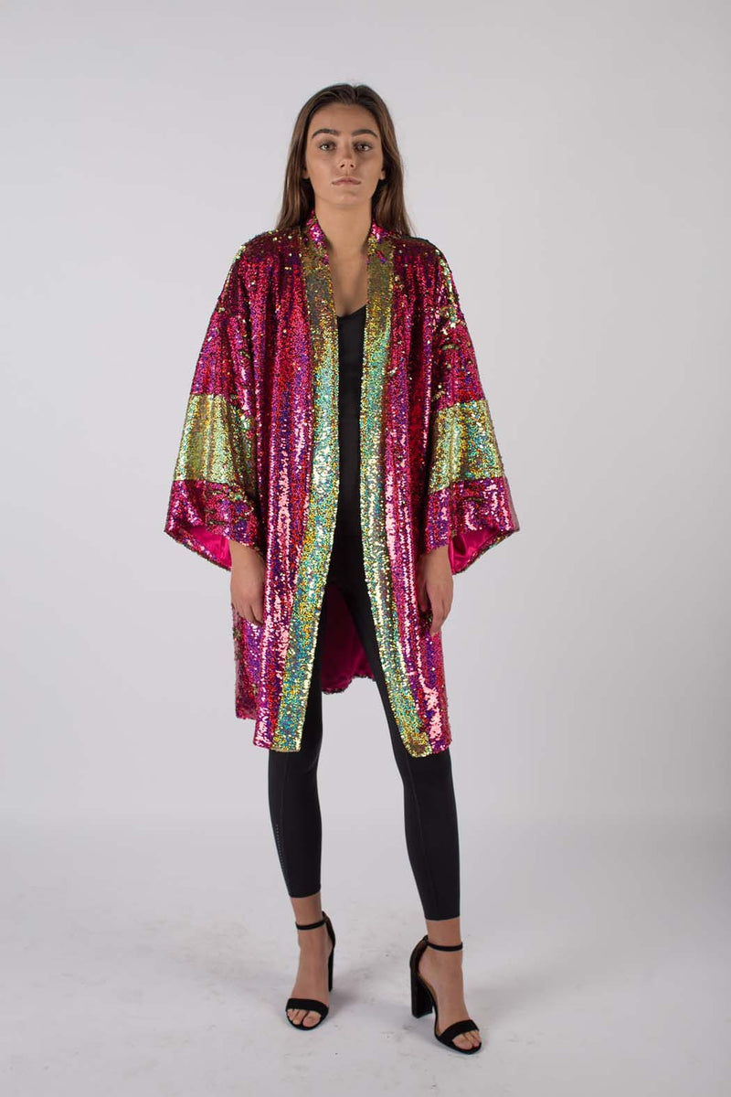 Any Old Iron Hologram Sequin Kimono