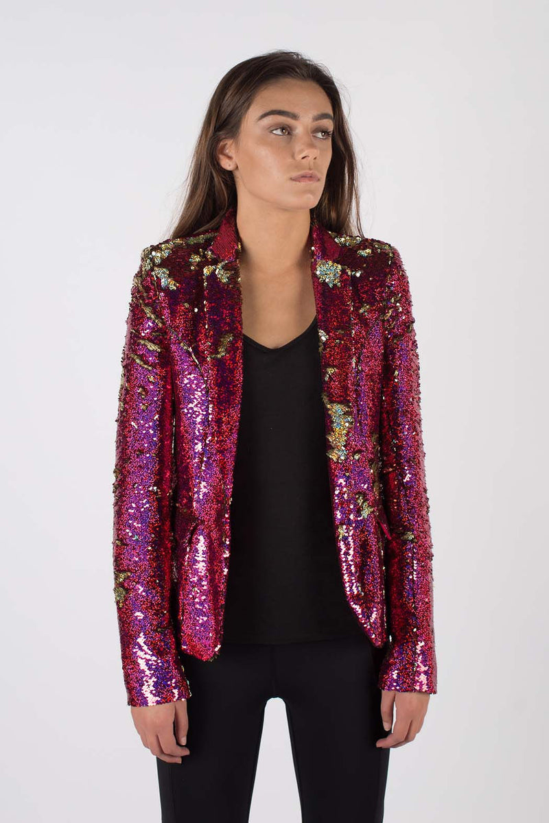 Any Old Iron Pink Hologram Moto Jacket