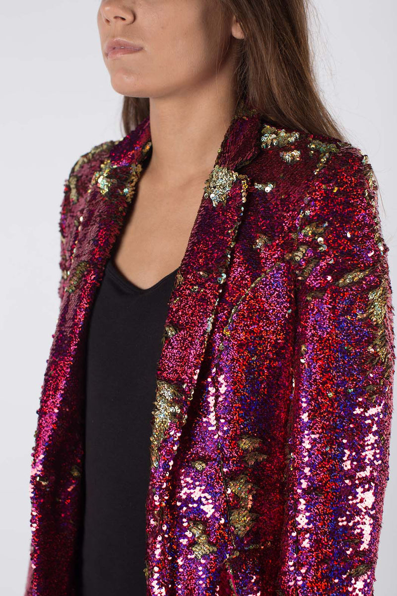 Any Old Iron Pink Hologram Moto Jacket