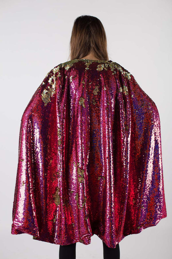 Any Old Iron Hologram Sequin Cape