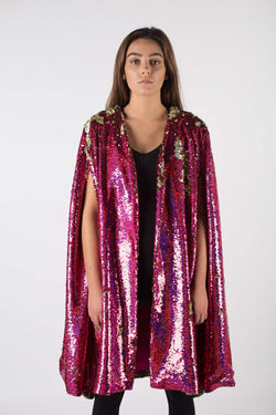 Any Old Iron Hologram Sequin Cape