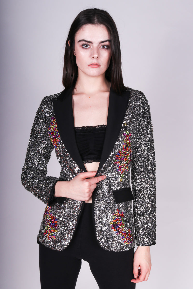 Any Old Iron Bejeweled Blazer