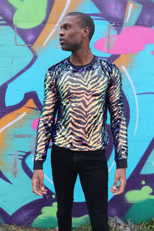 Any Old Iron Mens Zebra Sweatshirt
