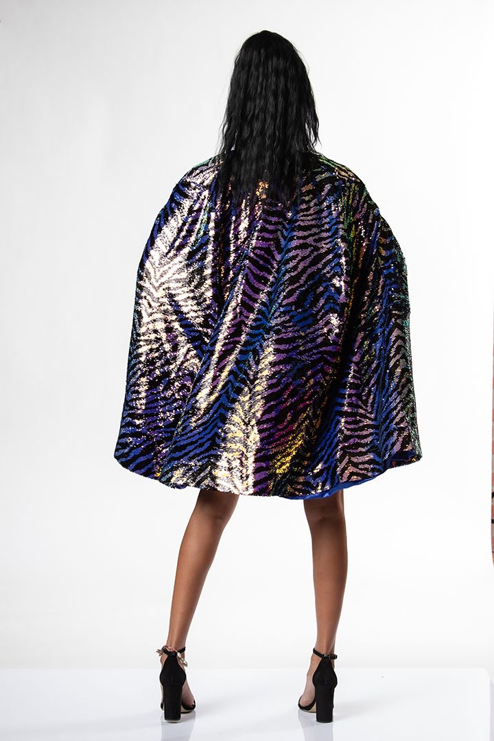 Any Old Iron Zebra Oil Slick Cape