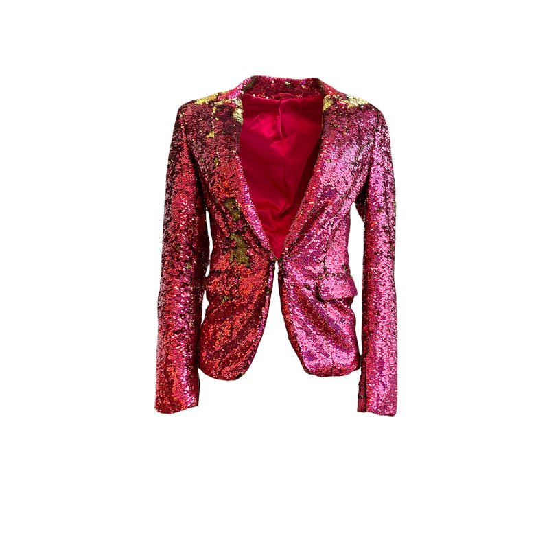 Cualquier chaqueta vieja con holograma de hierro dorado a rosa