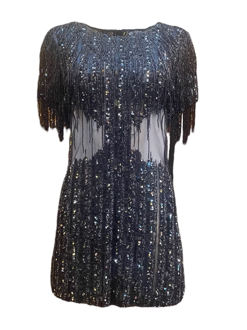 Any Old Iron Black Fringe Dress Any Old Iron Black Fringe Dress