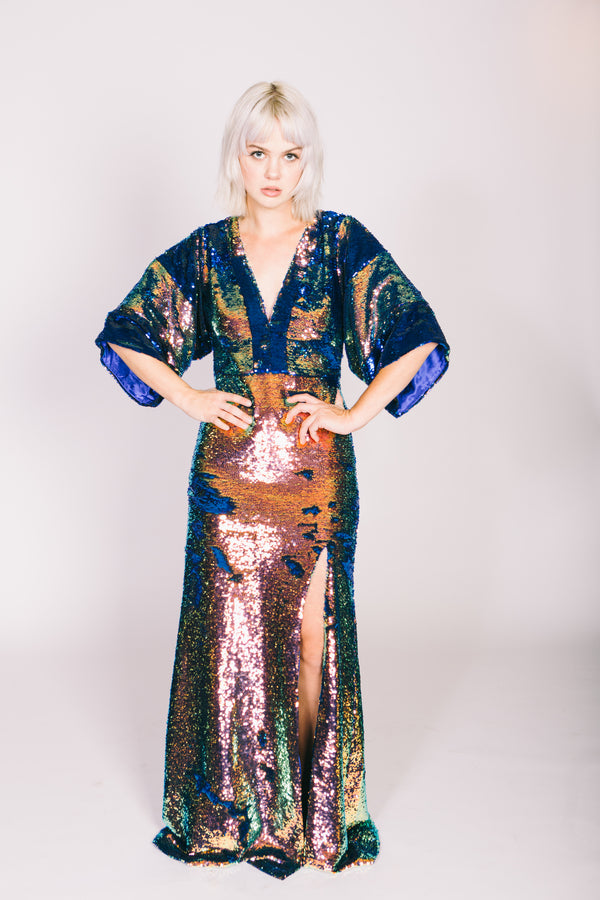 Any Old Iron Oil Slick Kimono Gown