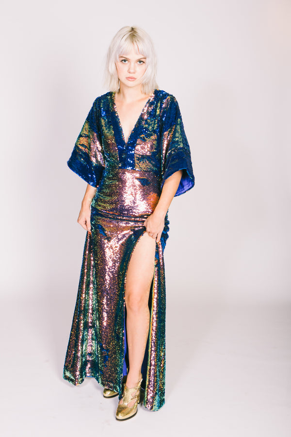 Any Old Iron Oil Slick Kimono Gown