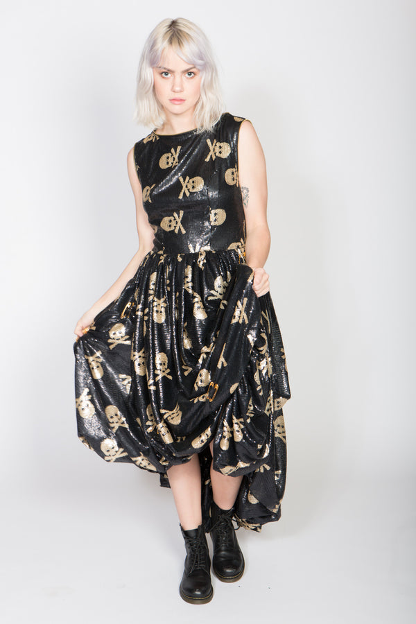 Any Old Iron Sequin Jolly Rodgered Skull Dress