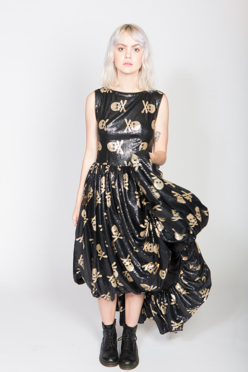 Any Old Iron Sequin Jolly Rodgered Skull Dress