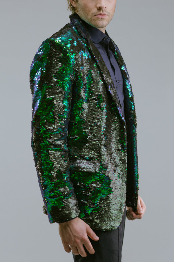 Any Old Iron Peacock Sequin Blazer , Mens Jackets - ANY OLD IRON,  - 2