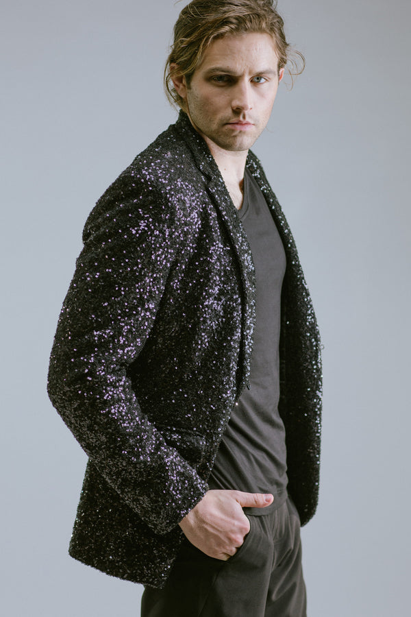 Any Old Iron Black Sequin Blazer , Mens Jacket - ANY OLD IRON,  - 2