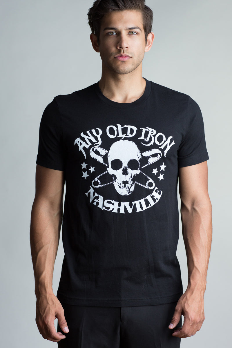 Any Old Safety Pin Skull T-Shirt , Mens Tops - ANY OLD IRON,  Nashville T-Shirt