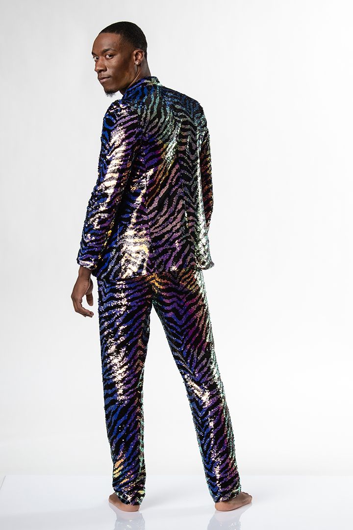 Any Old Iron Oil Slick Zebra Mens Suit