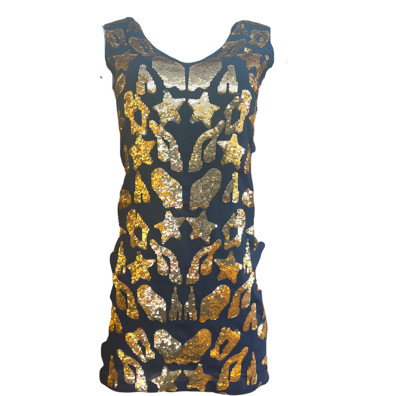 Any Old Iron Gold Star Leopard Dress