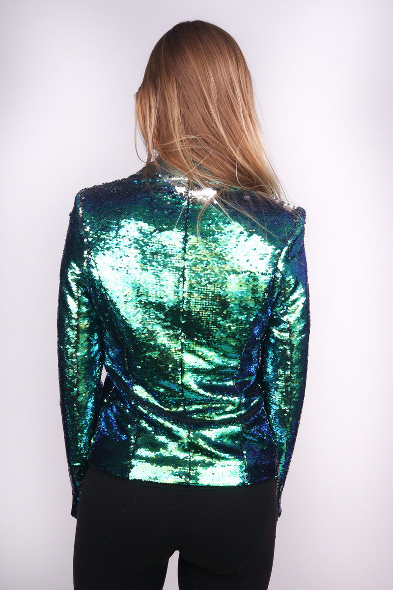 Any Old Iron Peacock Sequin Moto