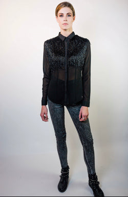 Any Old Iron Beaded Fringe Shirt