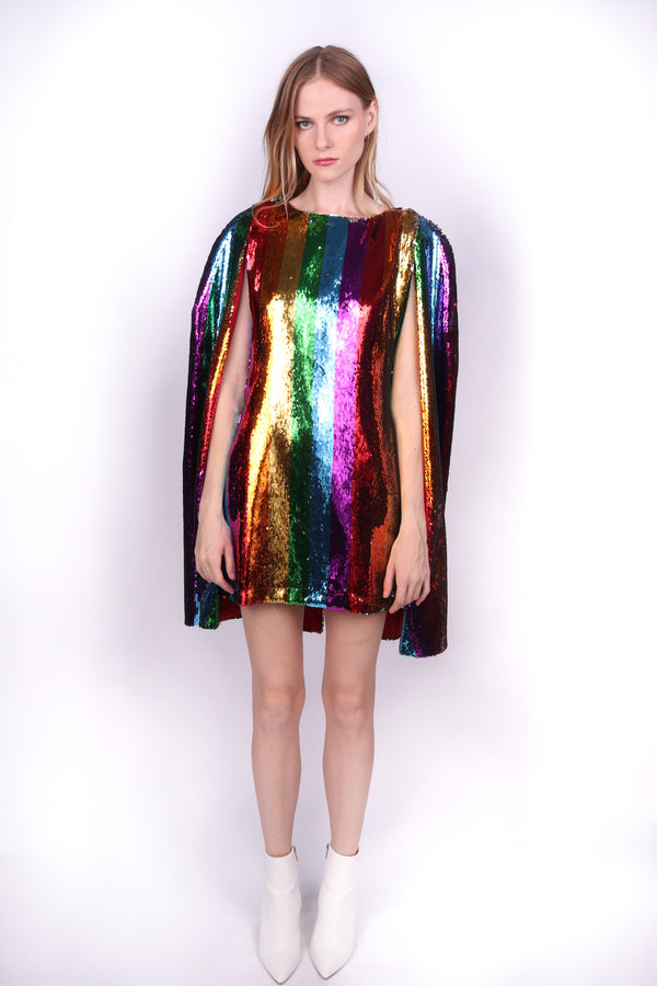Any Old Iron Rainbow Cape Dress
