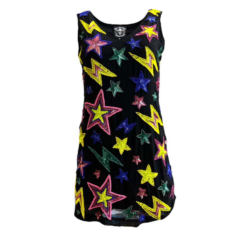 Cualquier viejo vestido de estrella relámpago de hierro