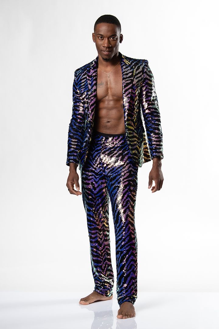 Any Old Iron Oil Slick Zebra Mens Suit