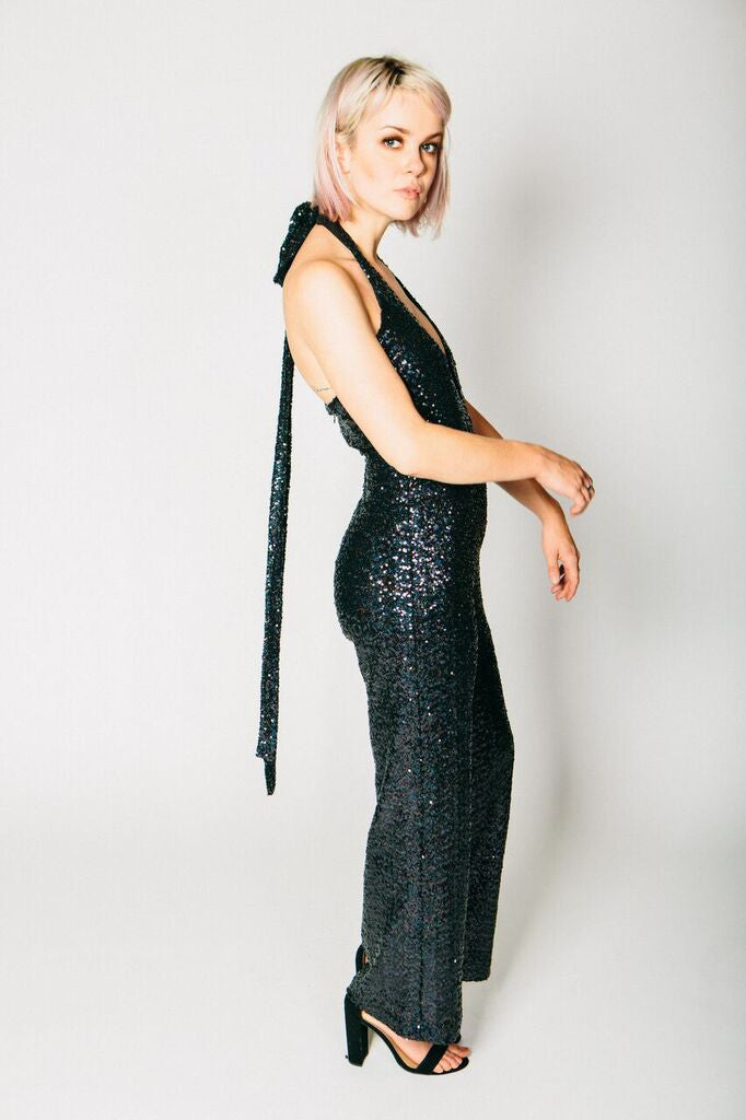 Any Old Iron Black Sequin 54 Jumpsuit , Dresses - ANY OLD IRON,  - 2
