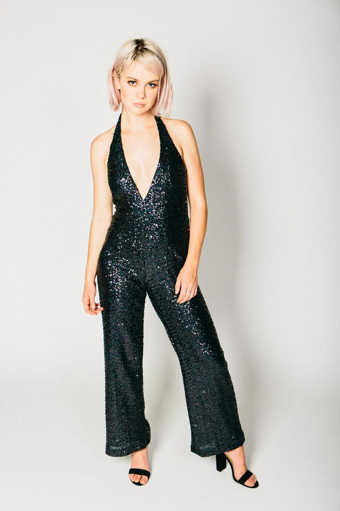 Any Old Iron Black Sequin 54 Jumpsuit , Dresses - ANY OLD IRON,  - 1